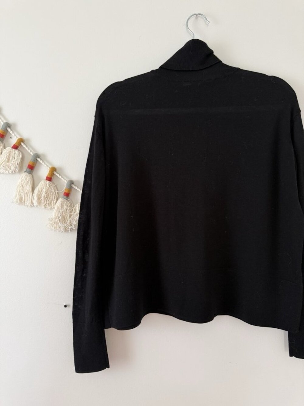 Everlane 100% Wool Turtleneck Long Sleeve Boxy Black Top Layering Basics Relax S - Picture 8 of 8